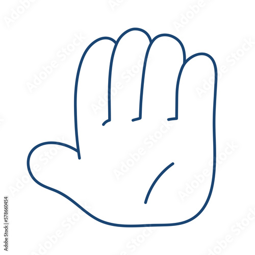 Hand sign icon. Flat line vector illustration.