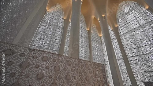 Inside view of the Mosque of the Abrahamic Family House in AbuDhabi photo