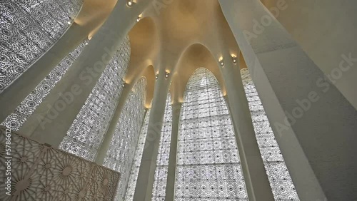 Inside view of the Mosque of the Abrahamic Family House in Abu Dhabi photo