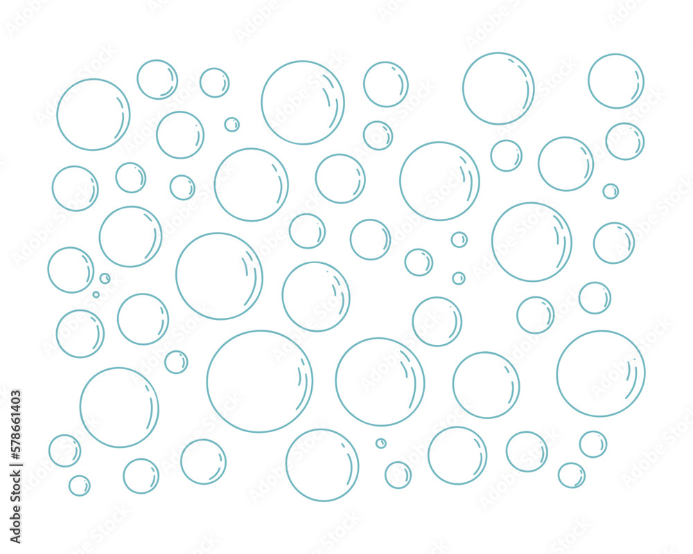Hand-drawn water bubbles. Simple vector illustration isolated on white background