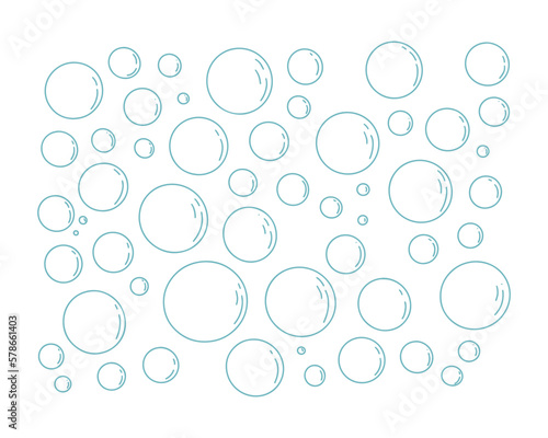 Hand-drawn water bubbles. Simple vector illustration isolated on white background