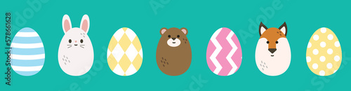 Happy Easter. Set Easter eg...
