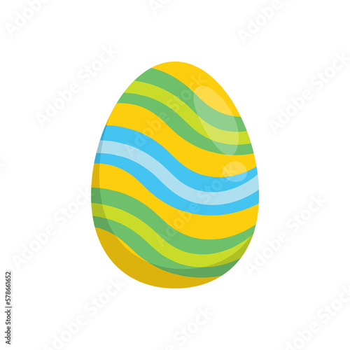 Happy Easter. Colorful patterned easter egg on a white background. Spring holiday.