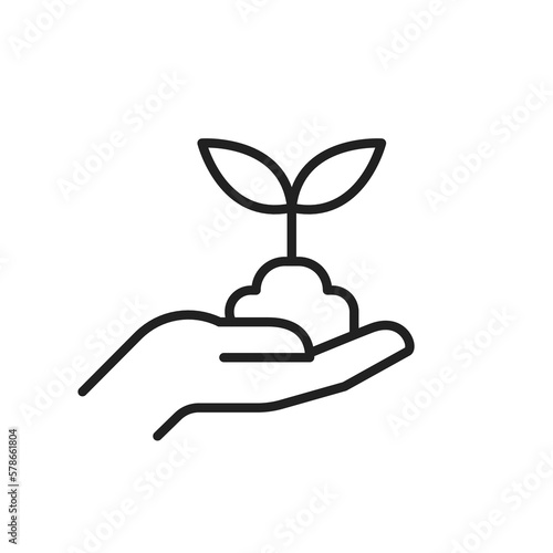 Sapling Donation, Giving, Support, Plant, Tree, Nature, Environment, Forestry, Reforestation, Afforestation vector illustration.