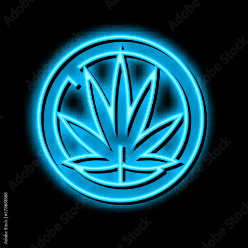 marijuana drug addiction neon glow icon illustration