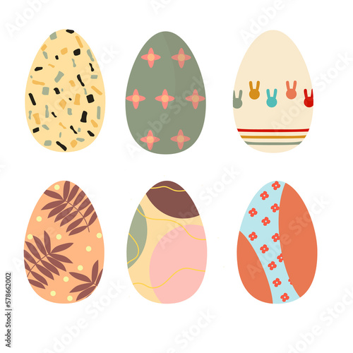 Happy Easter. Set Easter eg...