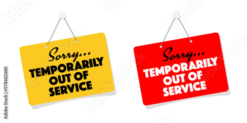 Sorry, Temporarily out of service on door sign