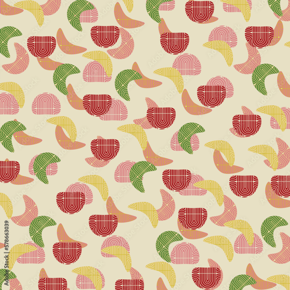 A pattern with a cup of tea and a heart on a yellow background A pattern with a cup of tea and a heart on a yellow background