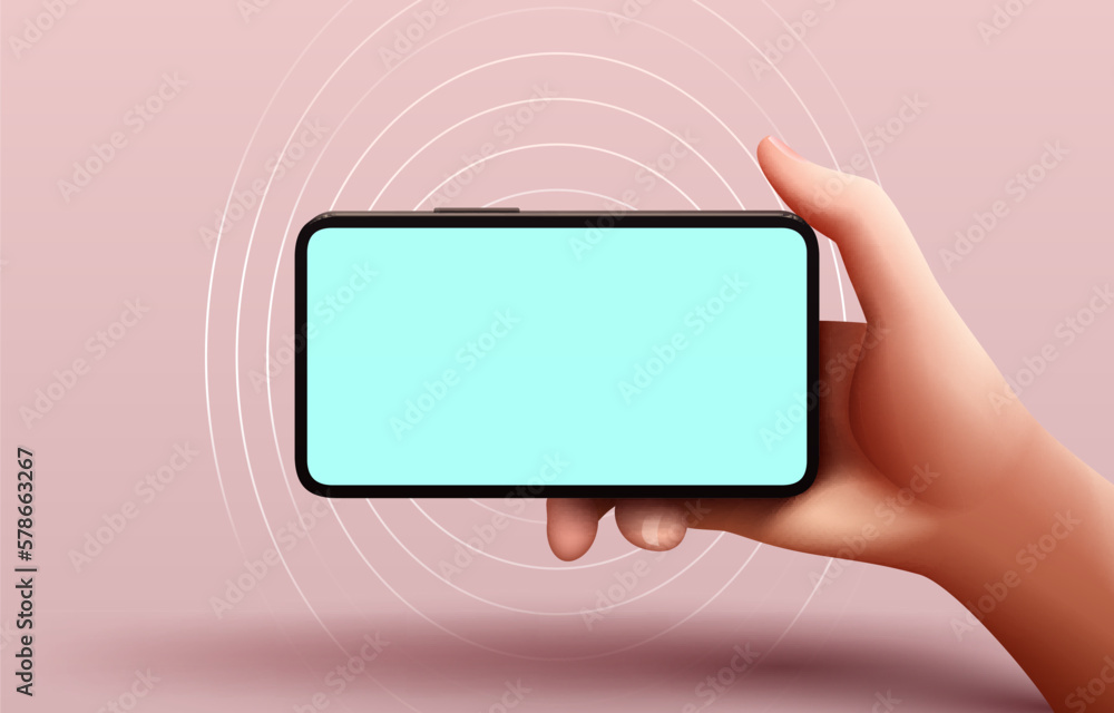 Fototapeta premium Smart phone using, hand hold gadget electronic. Vector