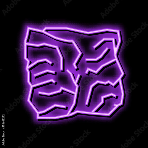 man made stone rock neon glow icon illustration photo