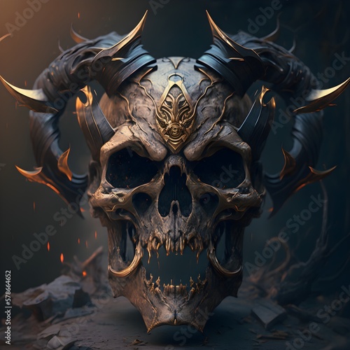 skull demon warrior darkness