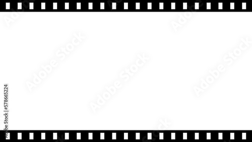 映画フイルムのフレームが右から左へ流れていきます　背景白　30秒でループ