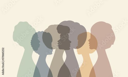 silhouettes of different women, diversity concept