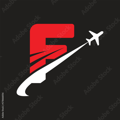 Letter F tour and travel logo design vector