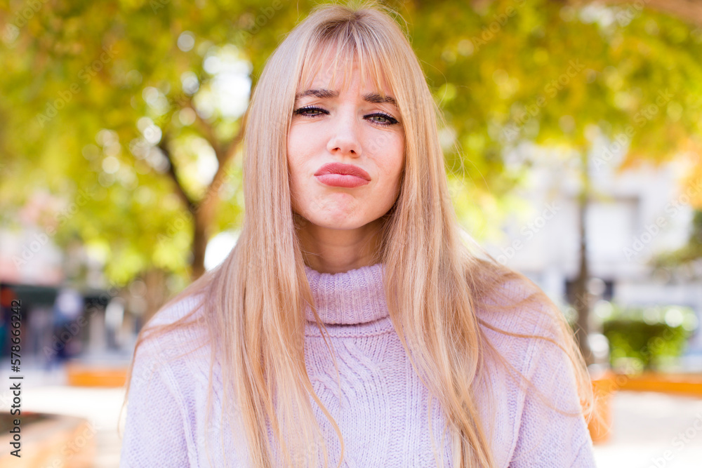 young pretty woman feeling sad and whiney with an unhappy look, crying with a negative and frustrated attitude young pretty woman feeling sad and whiney with an unhappy look, crying with a negative and frustrated attitude