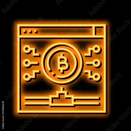 digital token neon glow icon illustration