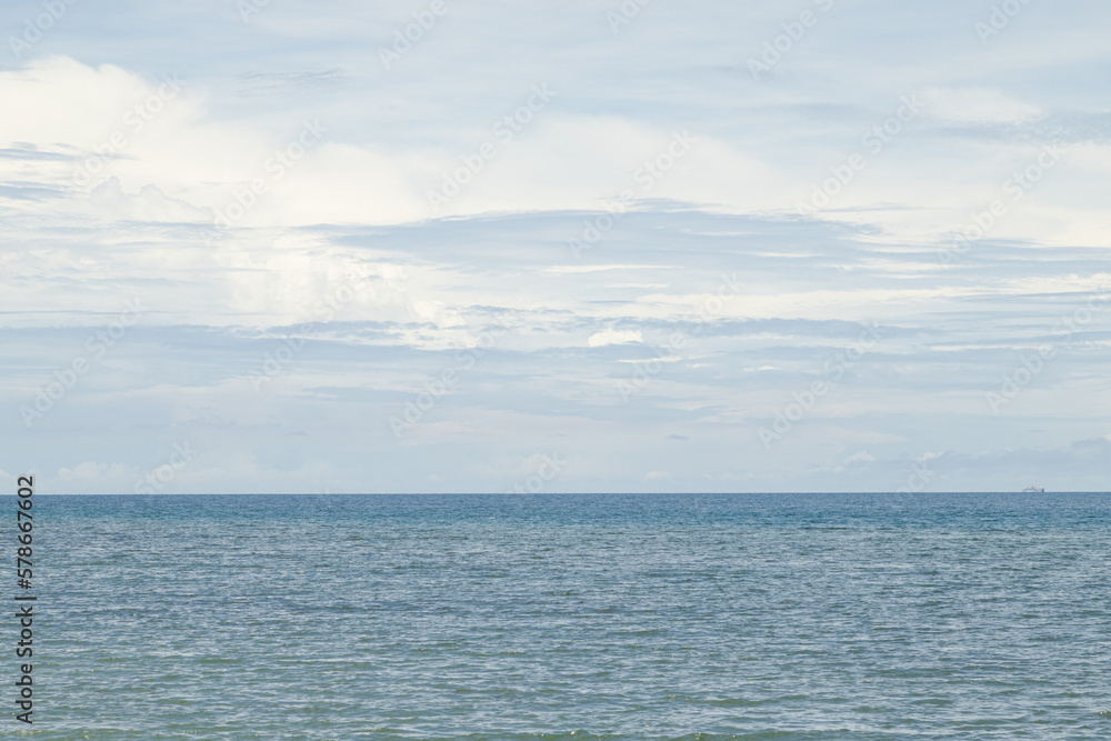 Lombok and Gili Air islands, overcast, cloudy day, sky and sea. Sunny day