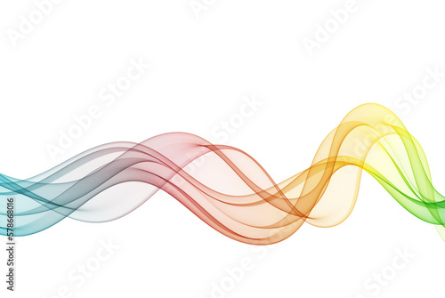 Abstract colorful wave line, spectrum, flowing on a white background. For design elements