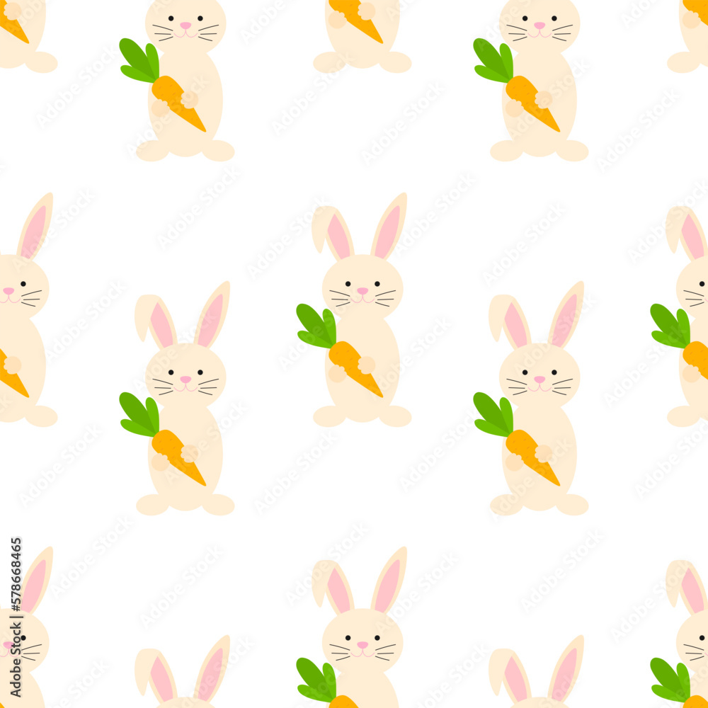 Seamless pattern Bunny with carrot vector illustration Seamless pattern Bunny with carrot vector illustration