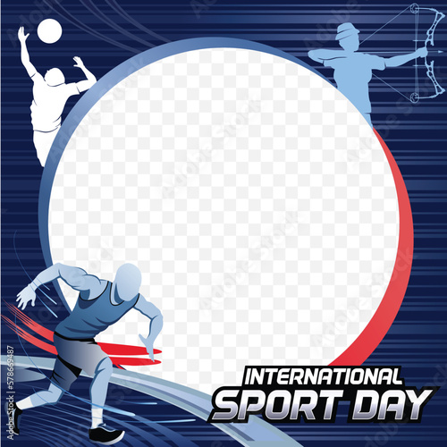 Sports Background Vector. International Sports Day Illustration, Graphic Design for the decoration of gift certificates, banners, and flyer