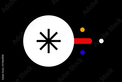 Bauhaus  searching vector illustration  in flat style design. Geometric, colorful zoom icon for website,app,ui ux,web design,business,marketing,landing,web development concept
