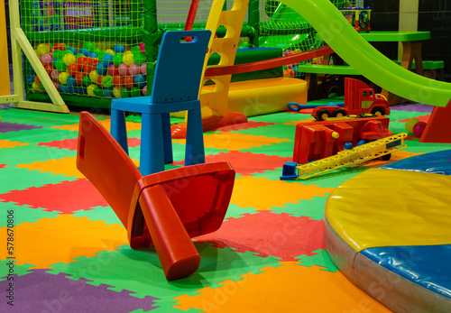 Wallpaper Mural Broken chair in children's play center, modern indoor playground Torontodigital.ca