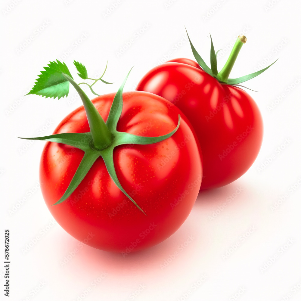 Tomato isolated on white background. Fresh red two tomato - AI ...