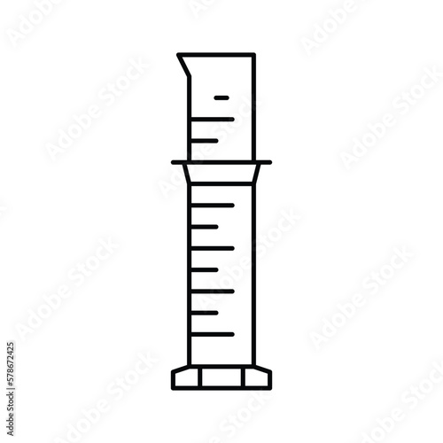 graduated cylinder chemical glassware lab line icon vector illustration