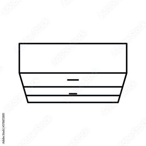 chest of drawers top view line icon vector illustration