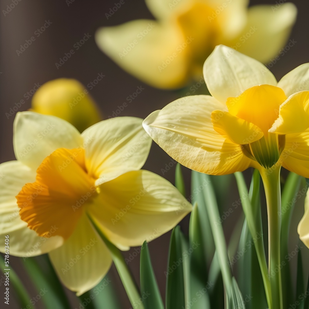 Photorealistic close up image of daffodils Photorealistic close up image of daffodils