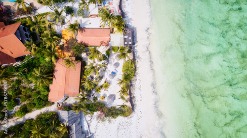 Kiwengwa Village in Zanzibar, Tanzania, as seen from above.