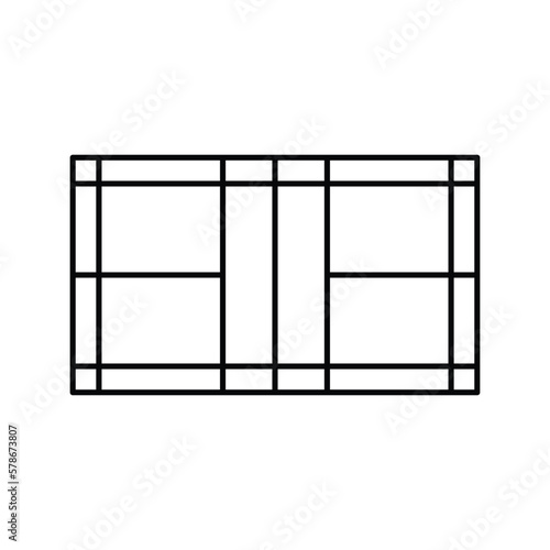 badminton court line icon vector illustration