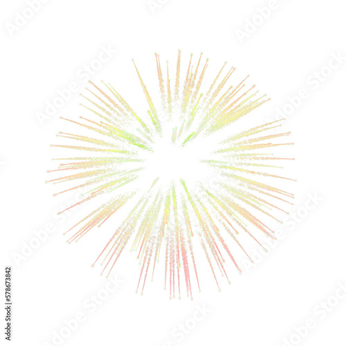 yellow Fireworks effect isolated on transparent Background