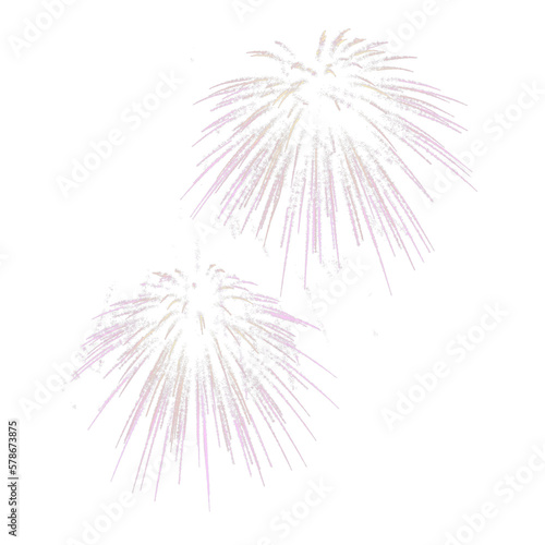 Fireworks effect isolated on transparent Background