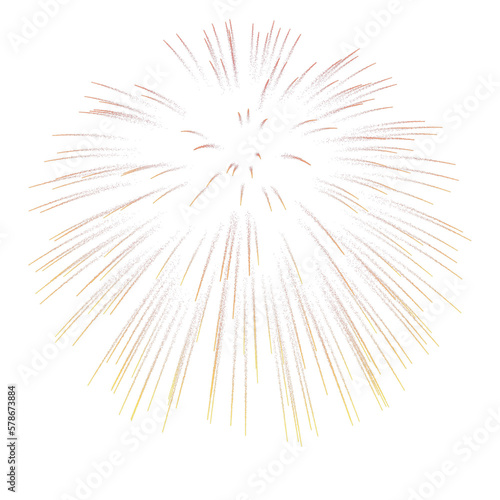 Fireworks effect isolated on transparent Background