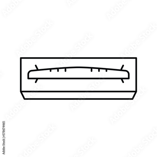 plasma tv pedestal top view line icon vector illustration