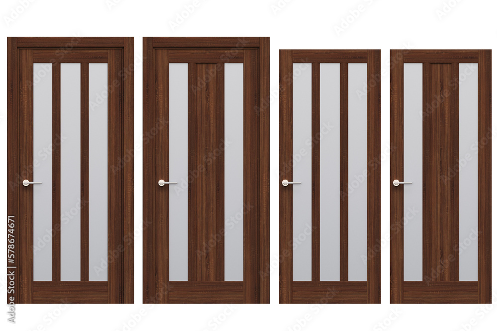 interior doors isolate on a transparent background, interior furniture, 3D illustration, cg render interior doors isolate on a transparent background, interior furniture, 3D illustration, cg render
