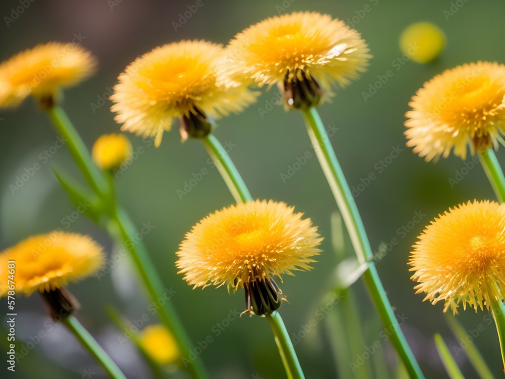 Photorealistic close up image of dandelions Photorealistic close up image of dandelions