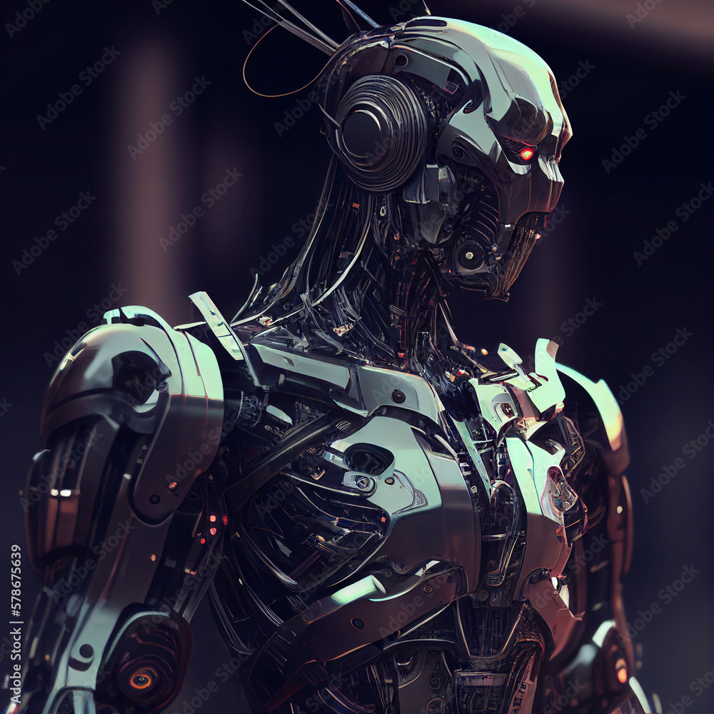 The illustration of a humanoid robot is futuristic and innovative. The illustration of a humanoid robot is futuristic and innovative.