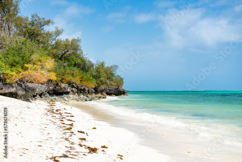 Get lost in the stunning nature of Kiwengwa Beach  Zanzibar  Tanzania with breathtaking panoramic views from above