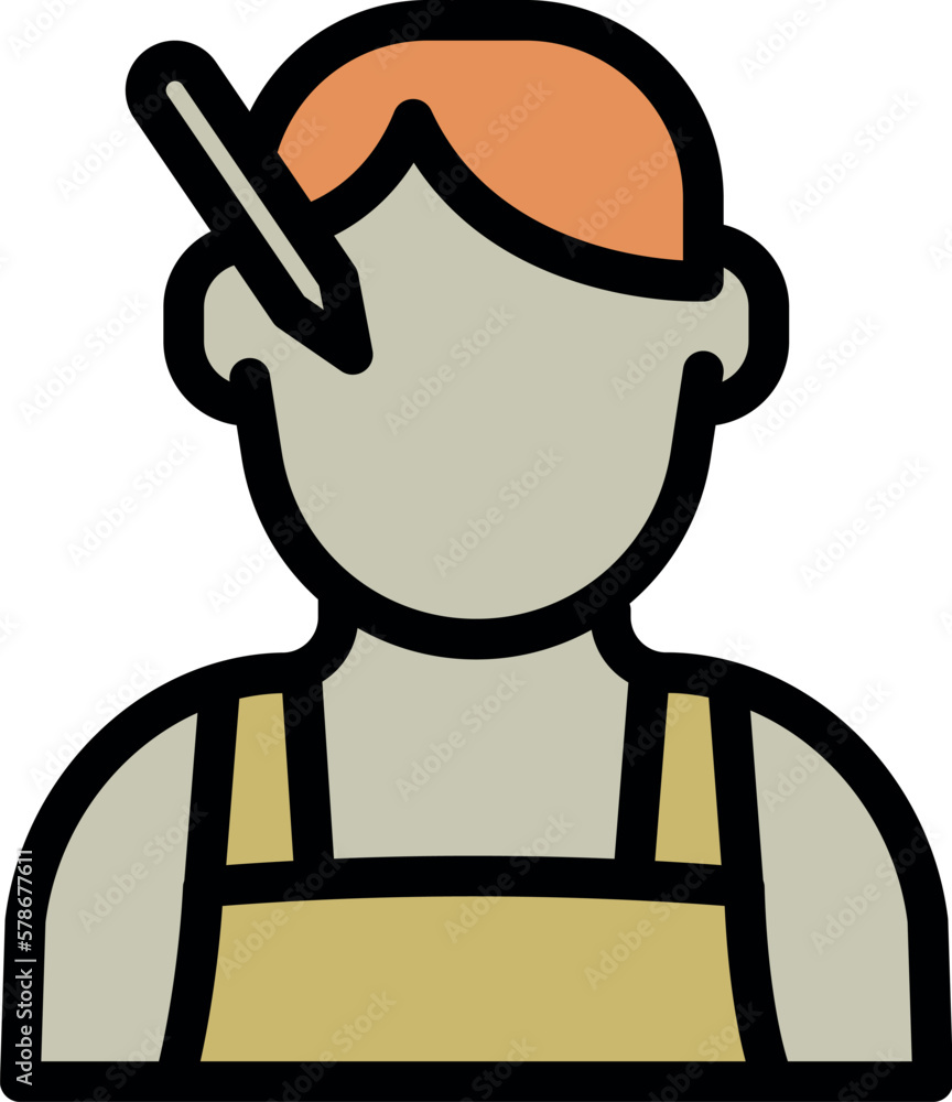 Carpenter man icon outline vector. Wood tool. Work design Carpenter man icon outline vector. Wood tool. Work design