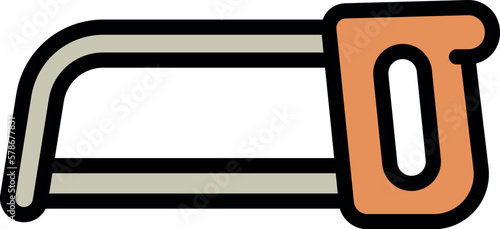 Coping saw icon outline vector. Carpenter tool. Work home