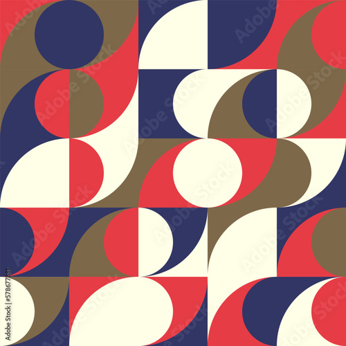 Bauhaus or Scandinavian style Modern abstract geometric seamless pattern