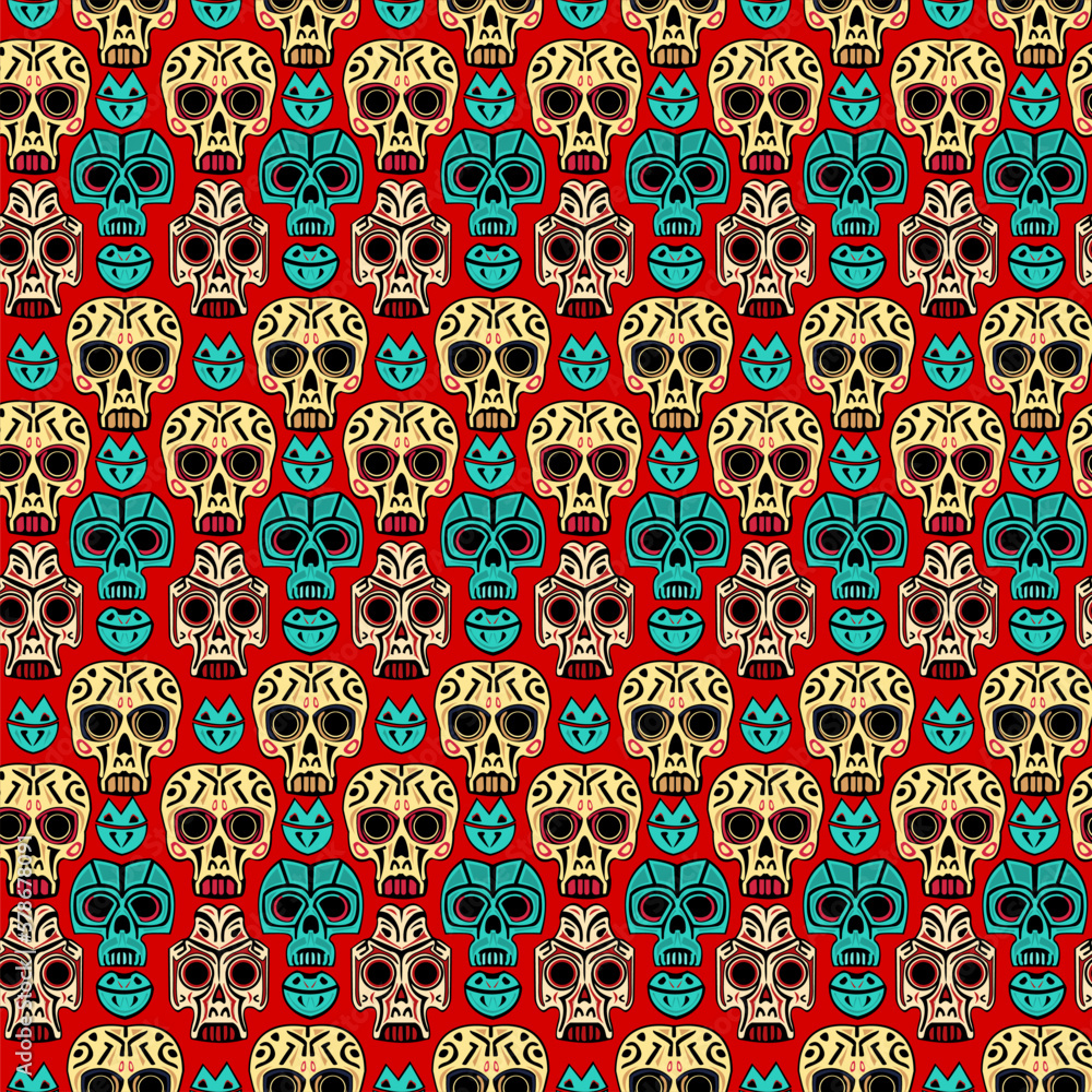 Vector seamless pattern, with skull Vector seamless pattern, with skull