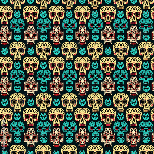 Vector seamless pattern, with skull