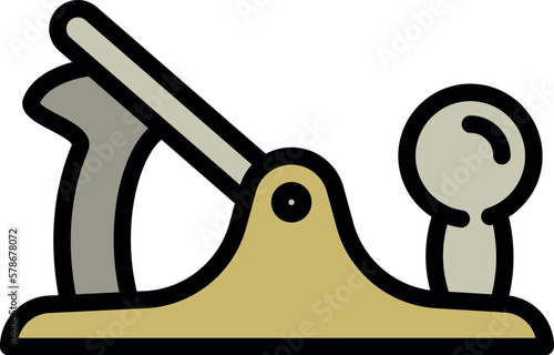 Wood plane icon outline vector. Carpenter tool. Work construction