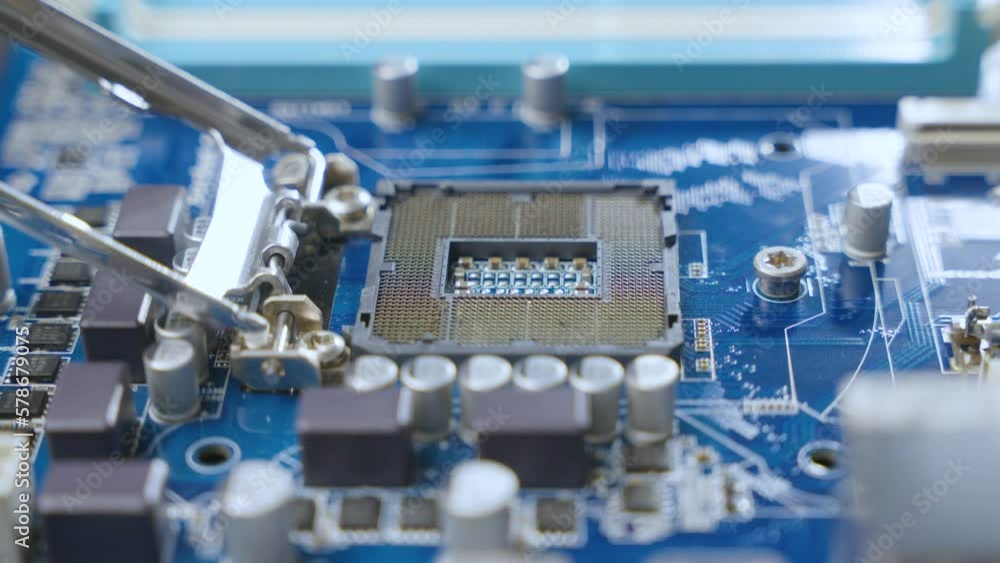 the technician installed the CPU chip on the computer's motherboard the technician installed the CPU chip on the computer's motherboard