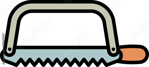 Small hand saw icon outline vector. Work construction. Repair tool
