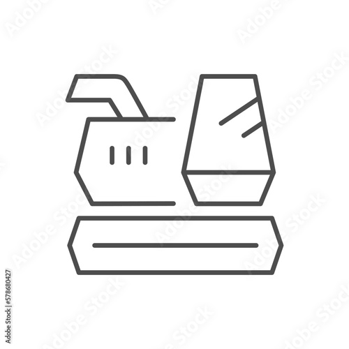 Combine harvester line outline icon