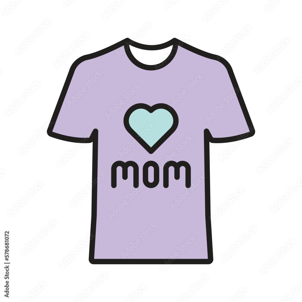 i love mom shirt icon vector stock i love mom shirt icon vector stock